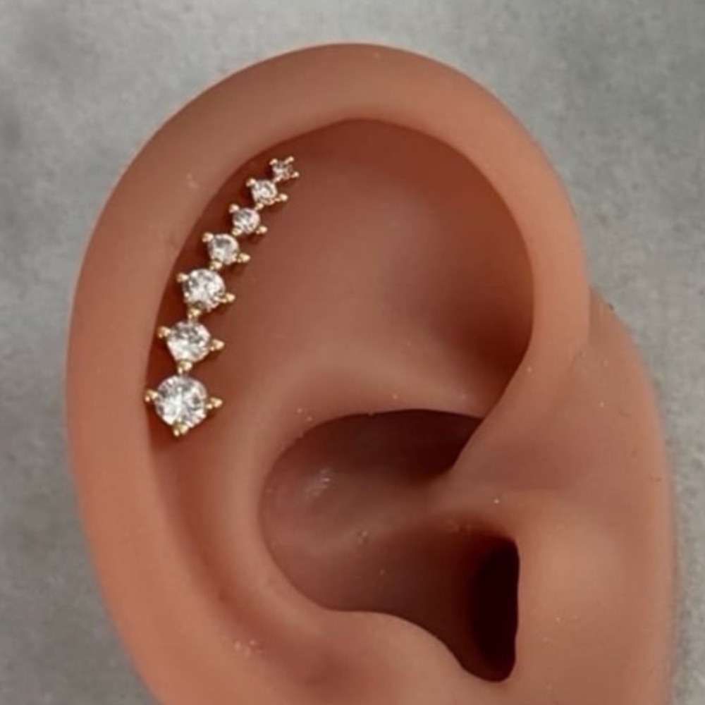 Gold Crystal Arch Cartilage Earring 

Brand New